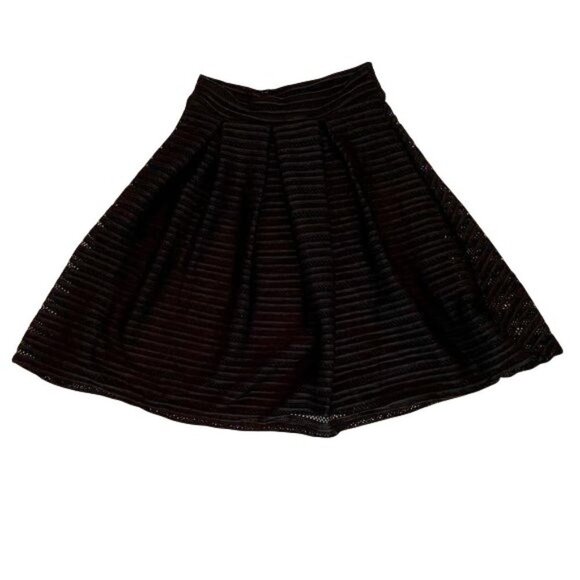 See You Monday Black A Line Skirt Lacy Overlay Women's Size Small - Picture 4 of 7